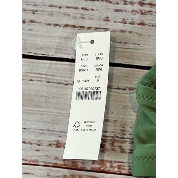 J.Crew Womens Heritage Scoopneck Bikini Top Lined Adjustable Green Size M NWT - Picture 6 of 7